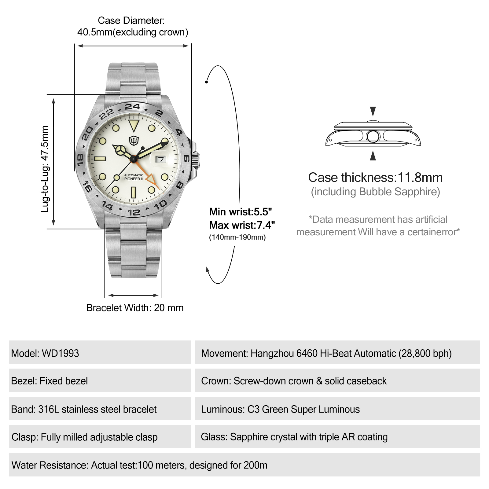 Watchdives WD1993 40mm HangZho - Rolex Watch Submariner ulasan dan harga