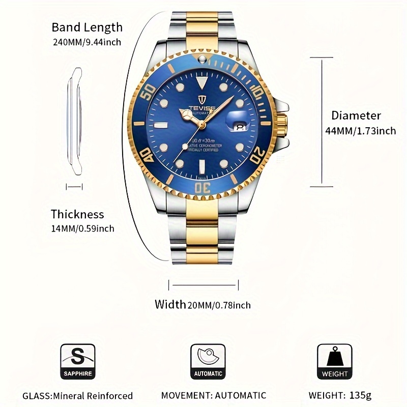 TEVISE New Men Mechanical Wris - Cartier Watch Tank ulasan dan harga