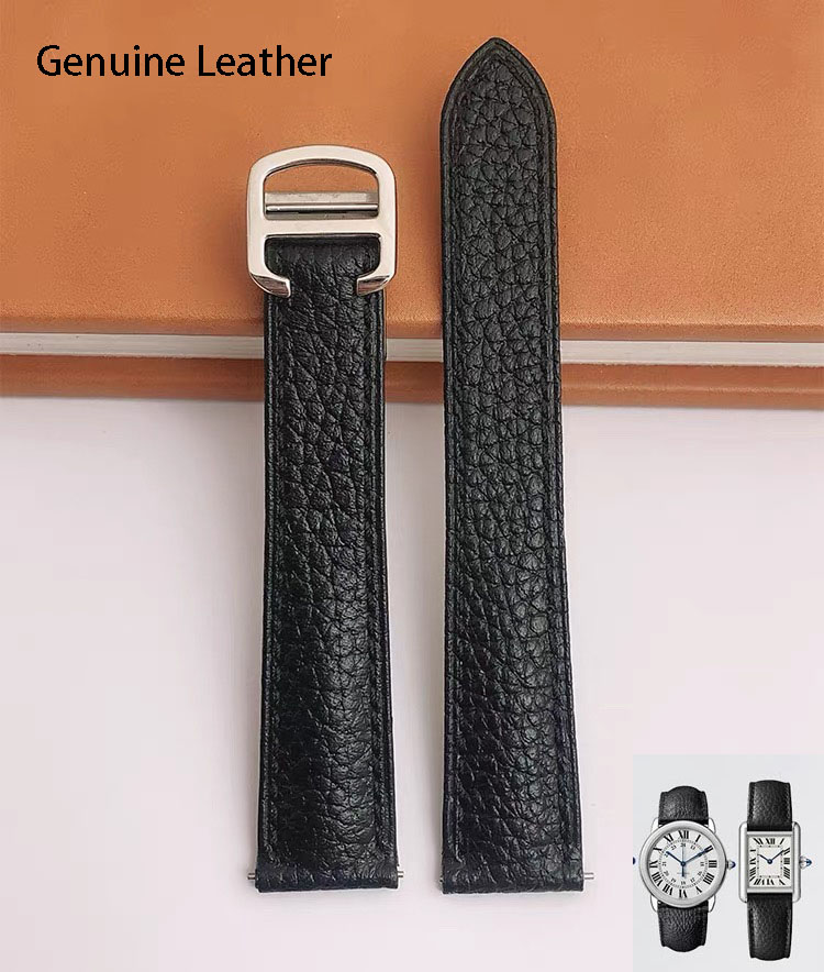Genuine Leather Watch Strap Su - Cartier Watch Tank ulasan dan harga