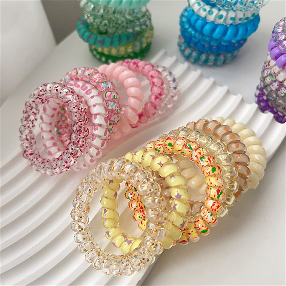 6pcs Sweet Cute Colorful Spira - Silicone Band Women ulasan dan harga