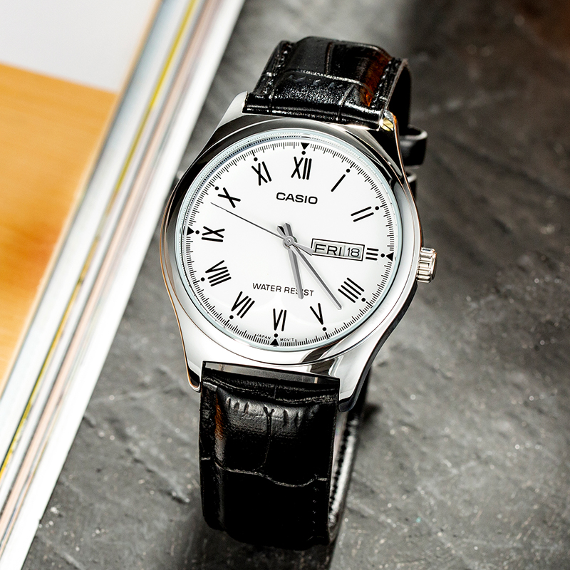 Casio MTP‑V006L Men Analog Wri - Leather Watch Band Men ulasan dan harga