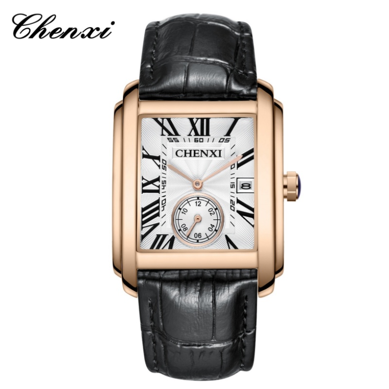 CHENXI 8216 Fashion Classic Sq - Leather Watch Band Men ulasan dan harga