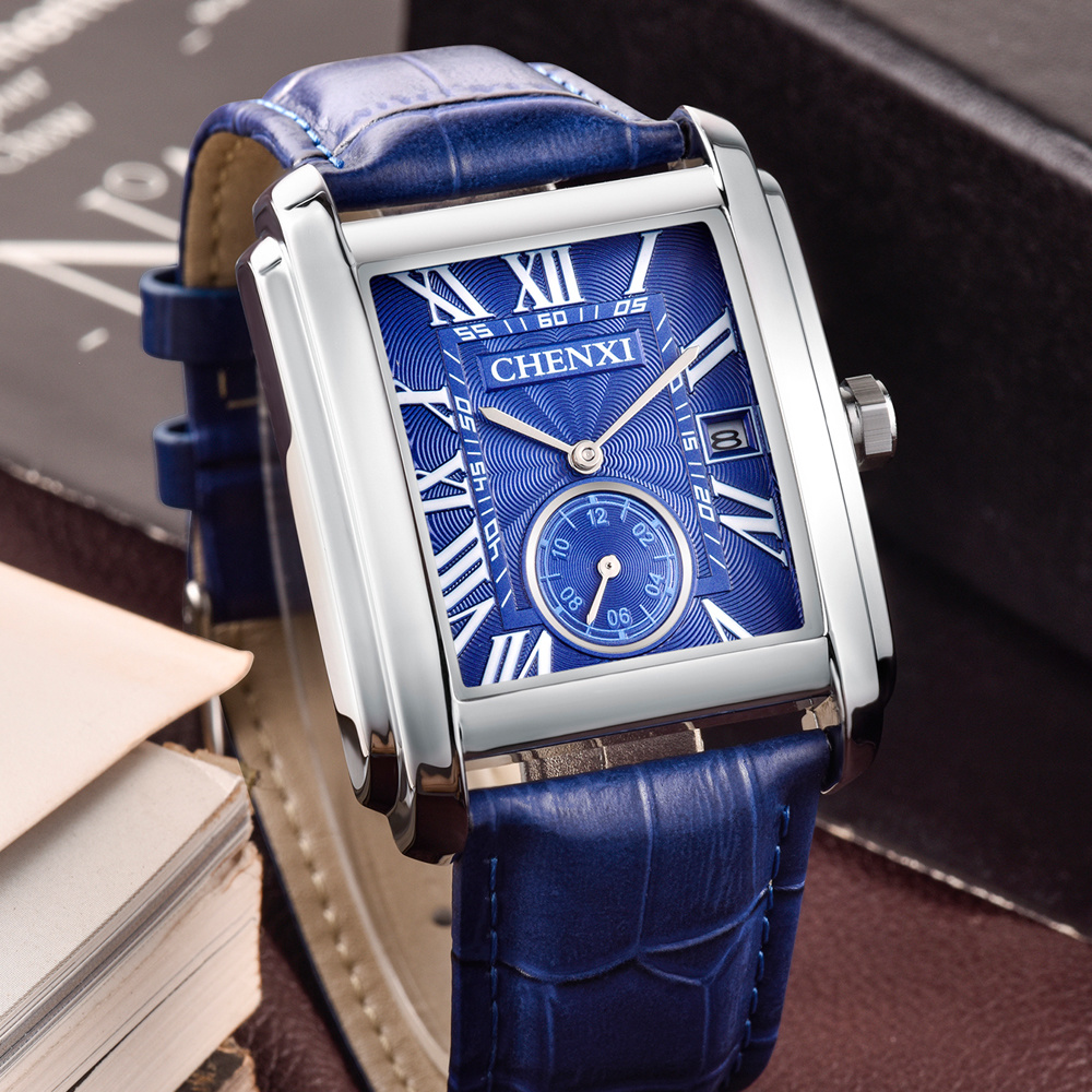 CHENXI 8216 Fashion Classic Sq - Leather Watch Band Men ulasan dan harga