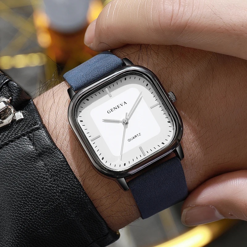 Fashionable Classic Square Dia - Leather Watch Band Men ulasan dan harga